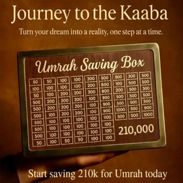 Umrah Saving Box - Wooden Islamic Money Saving Box 280 Day Umrah Saving Box Plan Turning Your Dreams Into Reality