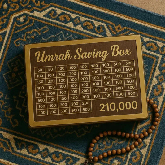 Umrah Saving Box - Wooden Islamic Money Saving Box 280 Day Umrah Saving Box Plan Turning Your Dreams Into Reality