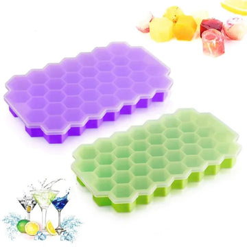 Silicone Shape Honeycomb 37 Cavity Ice Cube Mould Tray for Freezer
