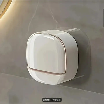 Soap Dish White & Mint Green Adhesive No-Drill Wall-Mounted Soap Dish Holder, Plastic Shower Bathtub Soap Box with Adhesive Backing (No Screws) - Space-Saving Rectangular Bathroom Sink / Shower Unit, Easy Installation, for bathtub, Shower Walls