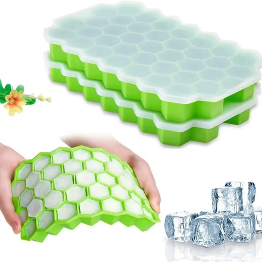 Silicone Shape Honeycomb 37 Cavity Ice Cube Mould Tray for Freezer