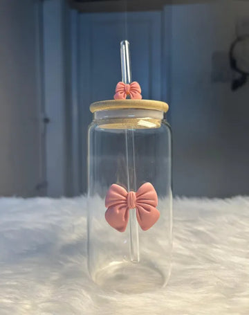 1pc, Glass Cups, 400ml Glass Cups With Lids And Straws